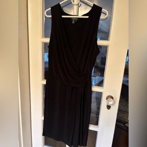 Lauren Ralph Lauren Womens Black Gathered Midi Dress